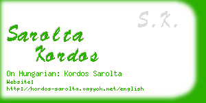 sarolta kordos business card